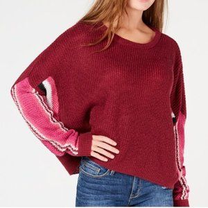💜 Junior's Striped Dolman-Sleeve Sweater